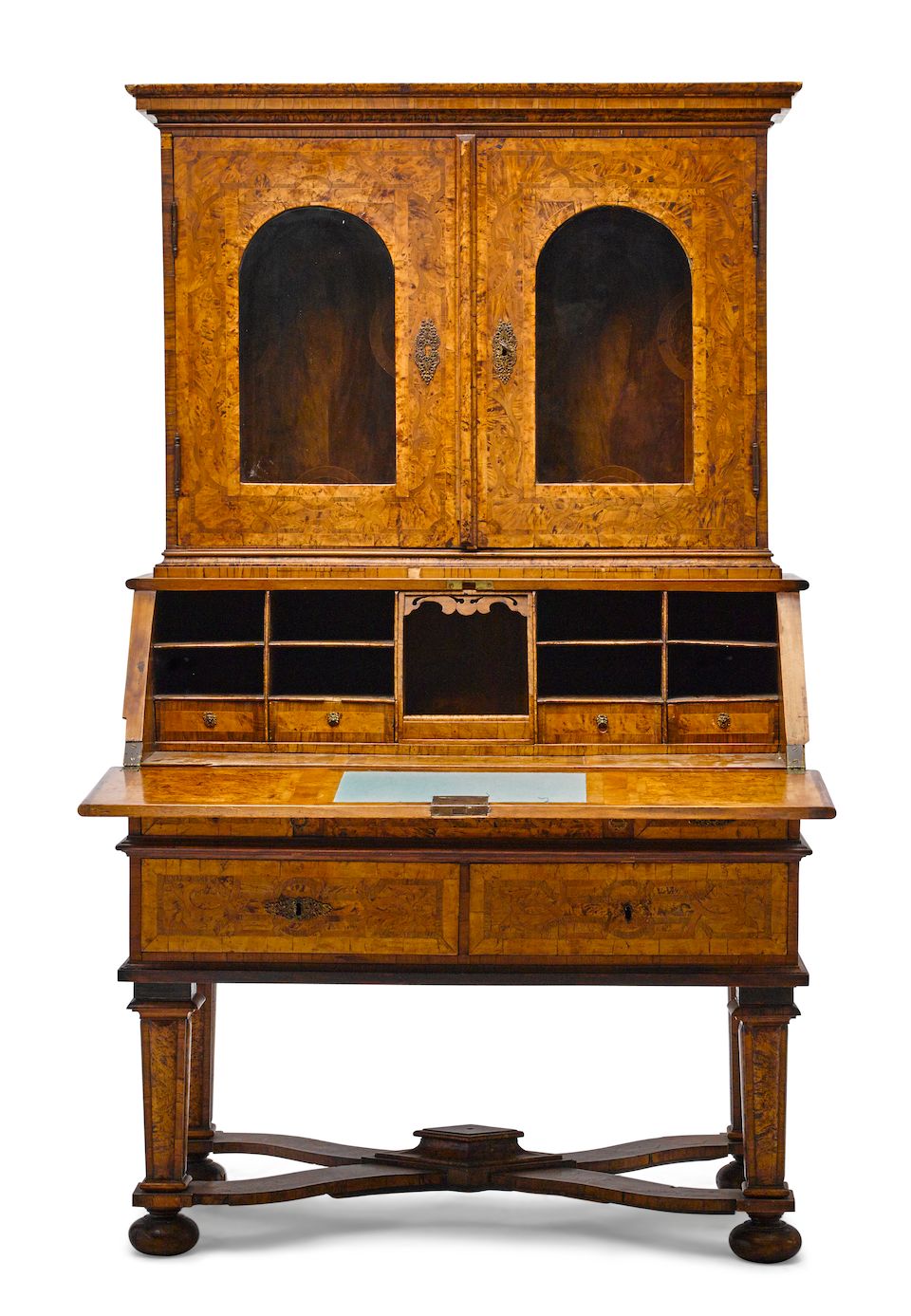 Bonhams A German Baroque Inlaid Burl Elm Secretary Cabinet First Half