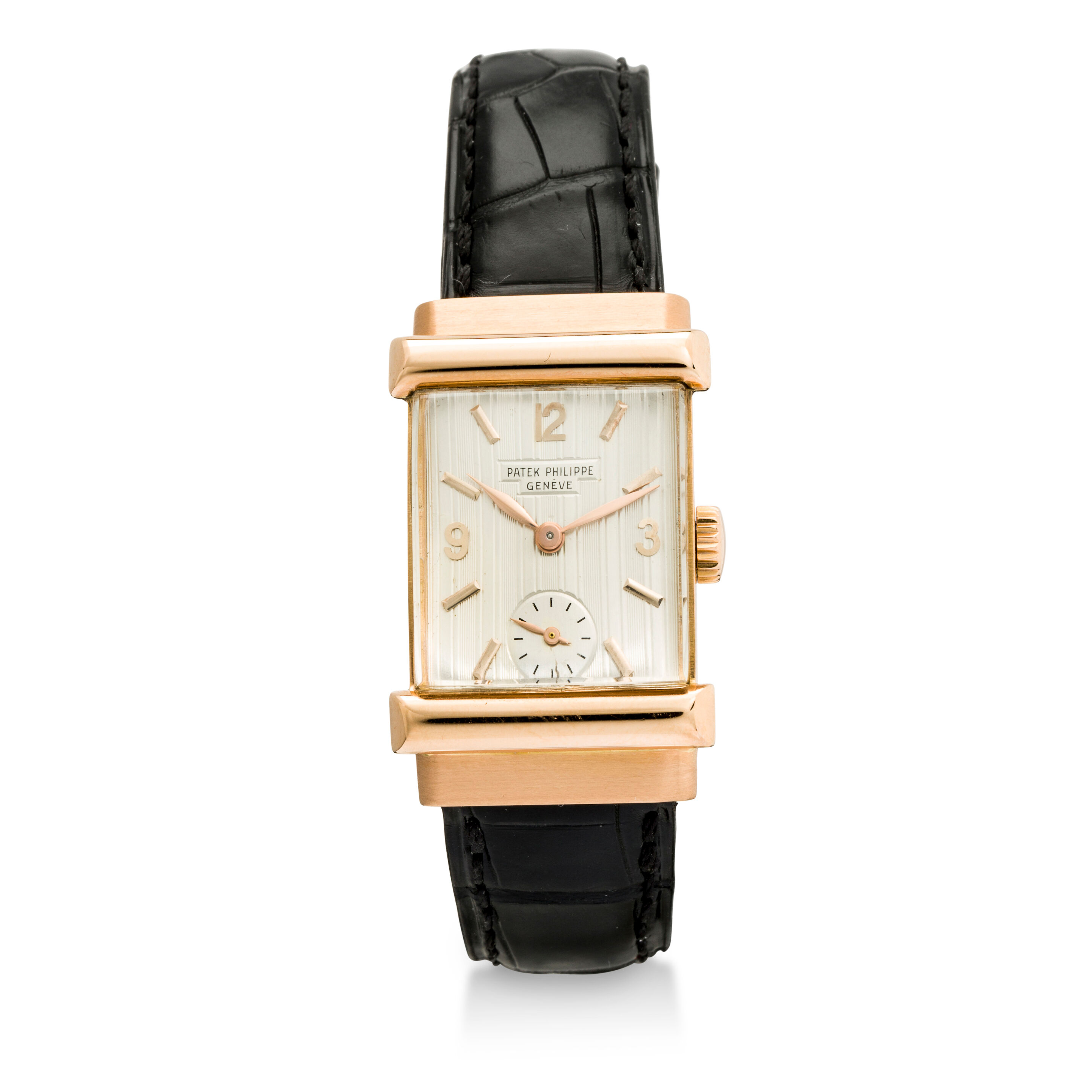 Patek Philippe. A rare 18K rose gold Top Hat wristwatchRef: 2480, Case no. 662893, Movement no. 973252, 1950's