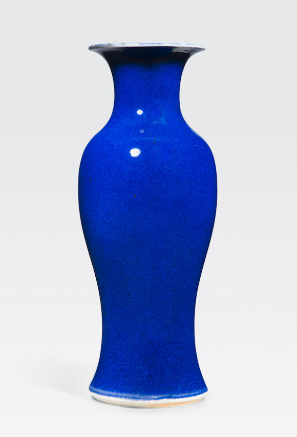 Bonhams : A powder blue glazed baluster vase 19th century