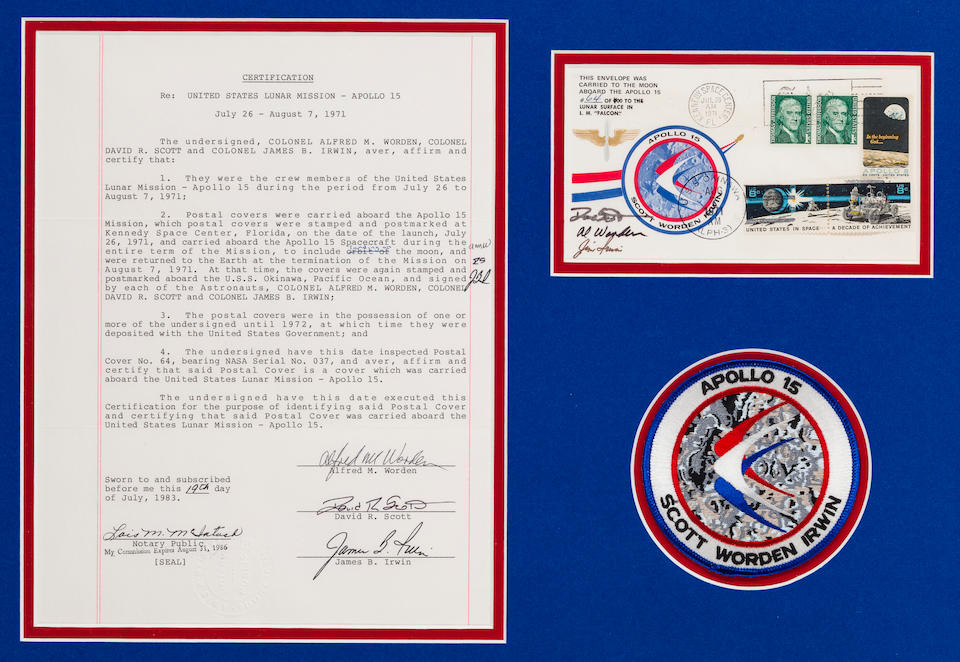 Bonhams : UNAUTHORIZED POSTAL ENVELOPE CARRIED TO THE LUNAR SURFACE ON APOLLO 15