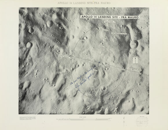 Bonhams : TARGET POINT FOR ALAN SHEPARD, SIGNED Apollo 14 Landing Site ...