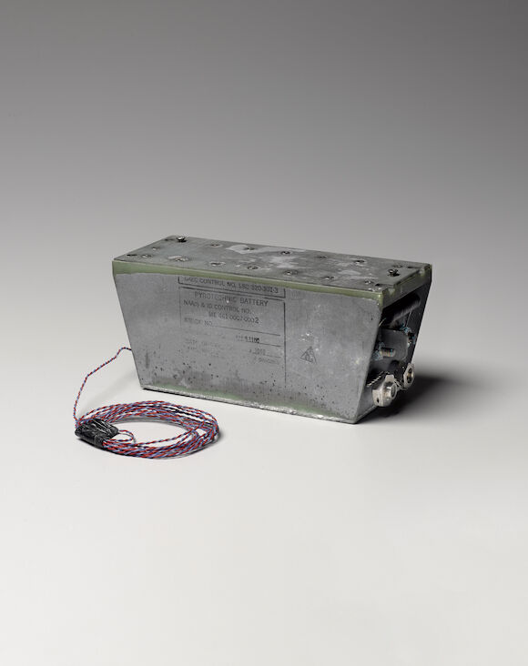 Bonhams : LUNAR MODULE PYROTECHNIC BATTERY LM battery housed in a gray ...