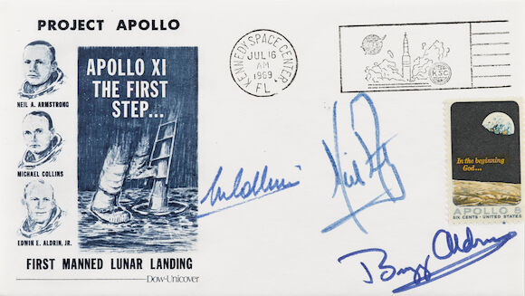 Bonhams : APOLLO 11 CREW SIGNED INSURANCE COVER RARE INSURANCE COVER ...