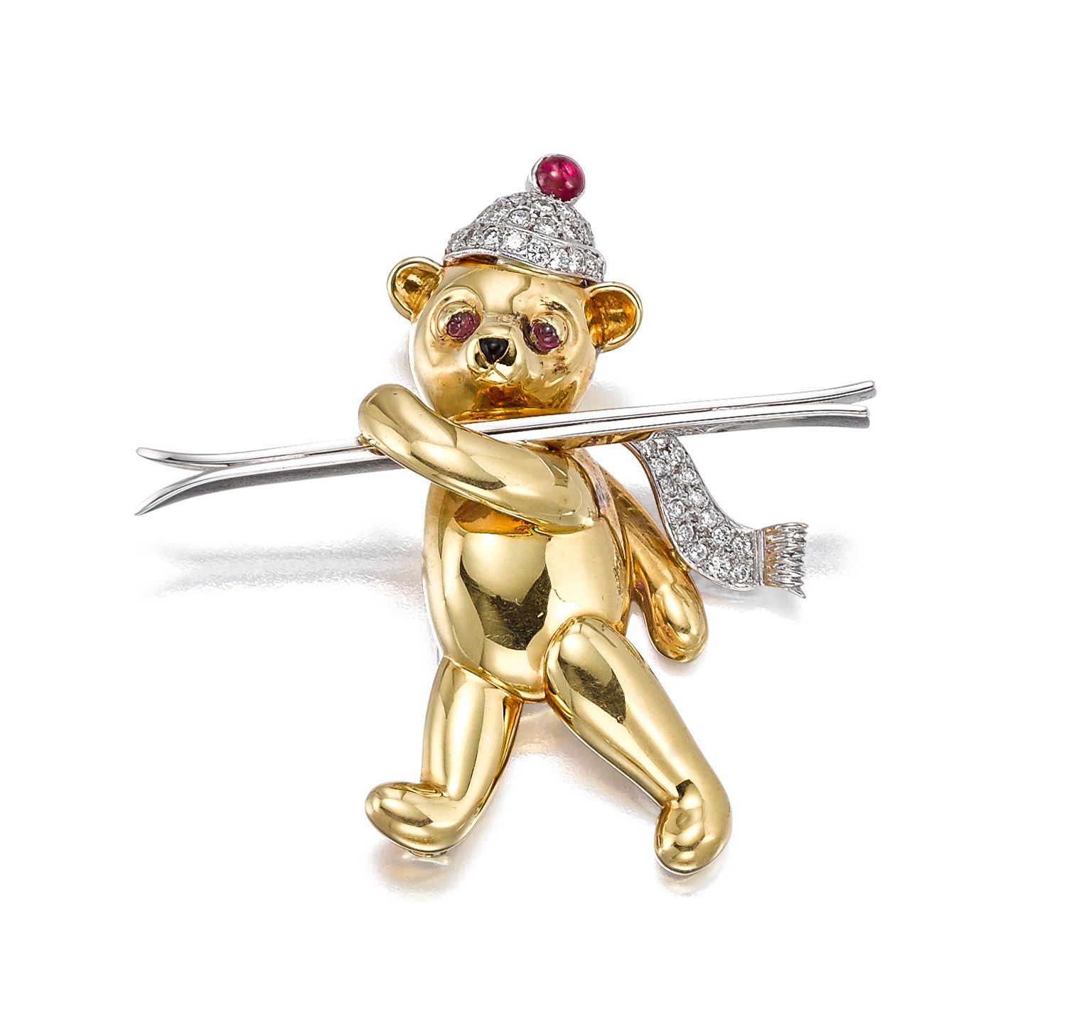 A diamond and ruby brooch, Flato