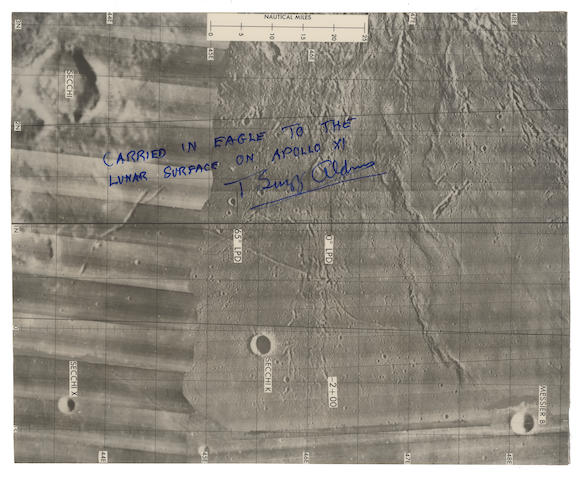 Bonhams Flown Apollo 11 Navigational Chart Taken To The Lunar Surface