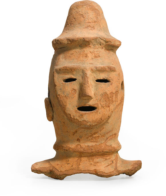 Bonhams A Haniwa terracotta head Kofun period, 5th/6th century