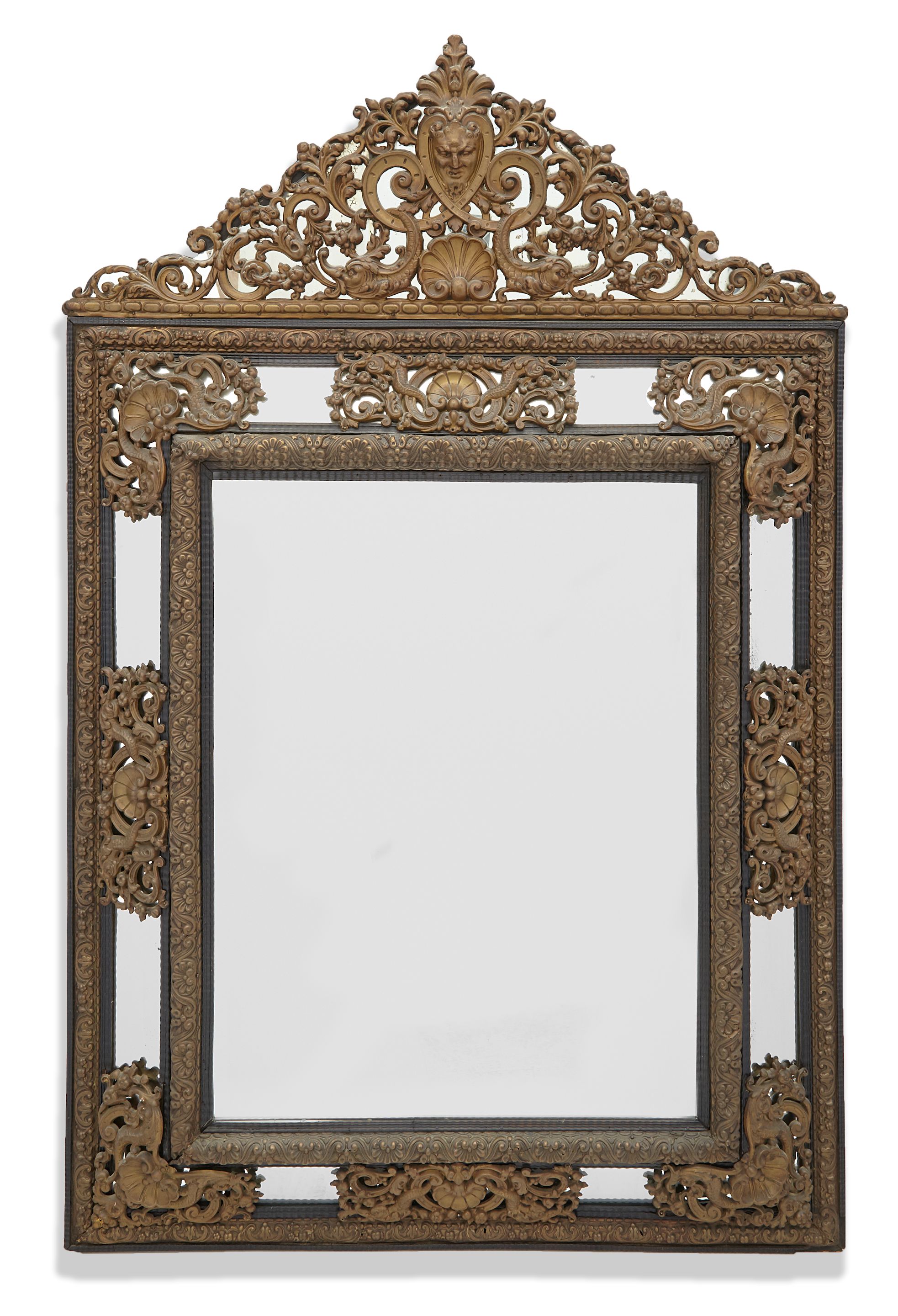 Bonhams : A Louis XIV style gilt repoussé brass mounted and ebonized ...