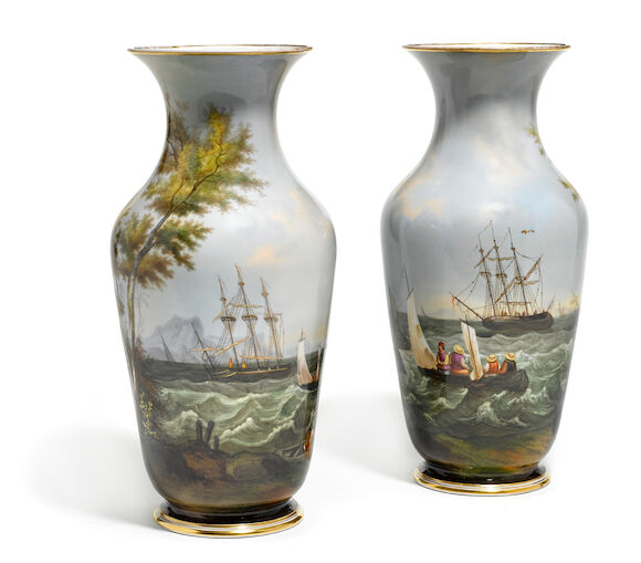 Bonhams : A pair of French porcelain vases late 19th/early 20th century