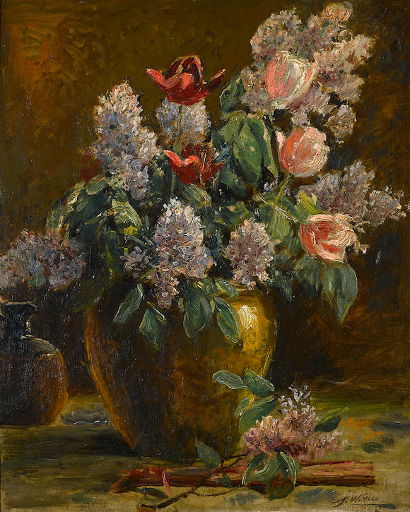 Bonhams : Joseph W. Gies (American, 1860-1935) A floral still life 24 x ...