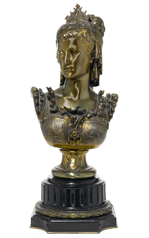 Bonhams : A French patinated bronze bust Raphaëlla Vincent-Désiré Faure ...