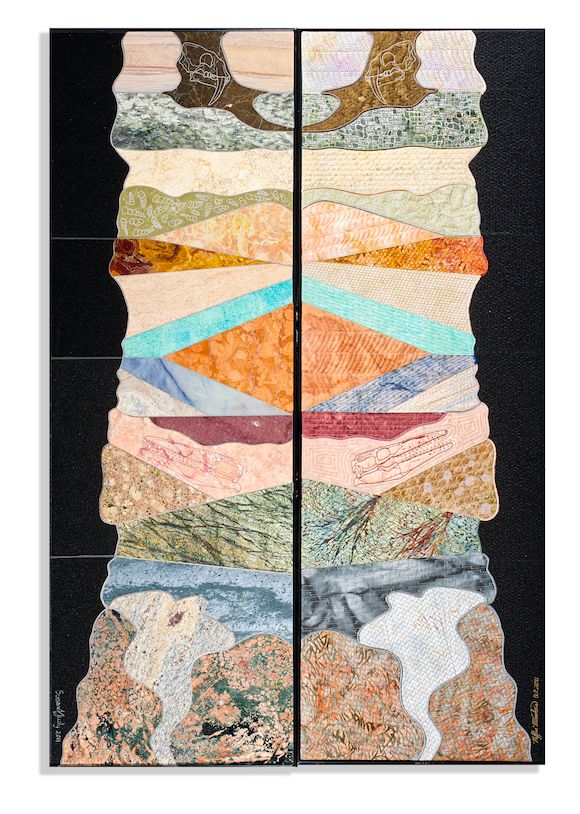 Bonhams Lapidary Wall Art and Matching Framed QuiltLos Angeles