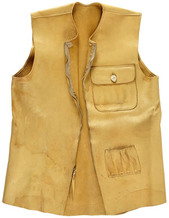 Bonhams HEMINGWAY'S CUSTOM LEATHER HUNTING VEST. Mountain goat
