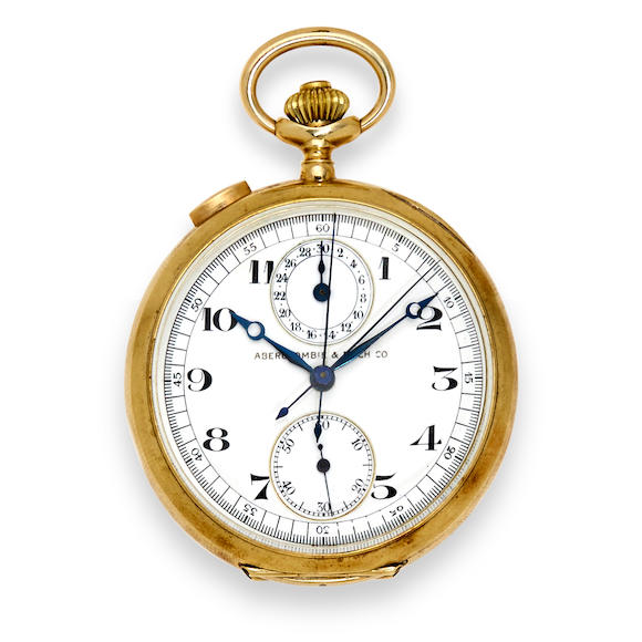 Bonhams Angelus Watch Co A 14k Gold Open Face Split Second Chronograph With Registerretailed