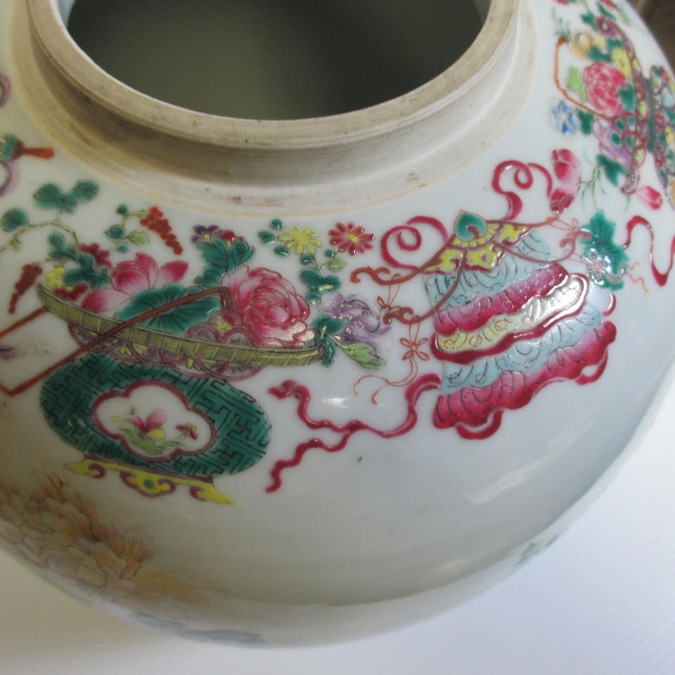 Bonhams : A famille rose enameled porcelain ginger jar Yongzheng period