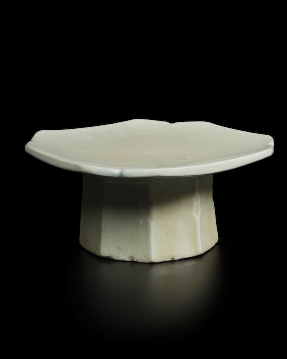 Bonhams : A glazed white porcelain rectangular ritual stand Joseon ...