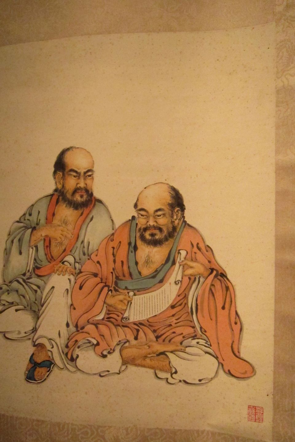 Bonhams Wen Yongchen 1922 1995 Two Luohans And Heart Sutra