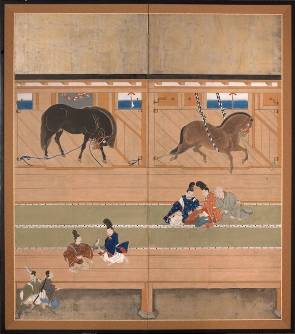 bonhams-anonymous-stable-with-horsesedo-period-1615-1868-or-meiji