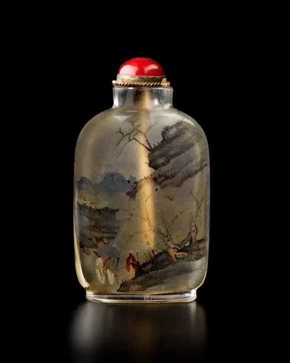 Bonhams An insidepainted glass snuff bottle Yan Yutian, late 19th