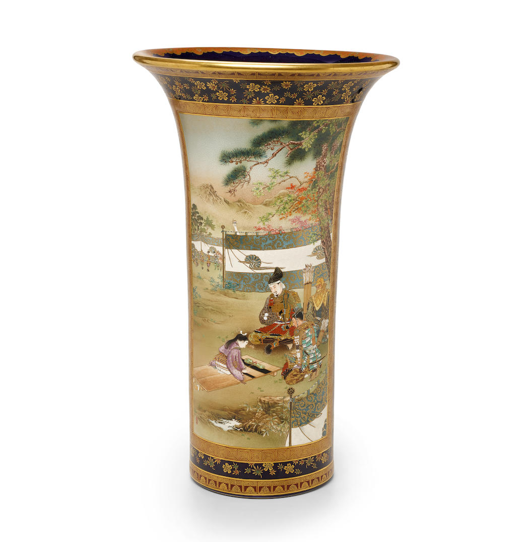 Sozan for the kinkozan studio A massive Satsuma trumpet vasemeiji era (1868-1912), late 19th century