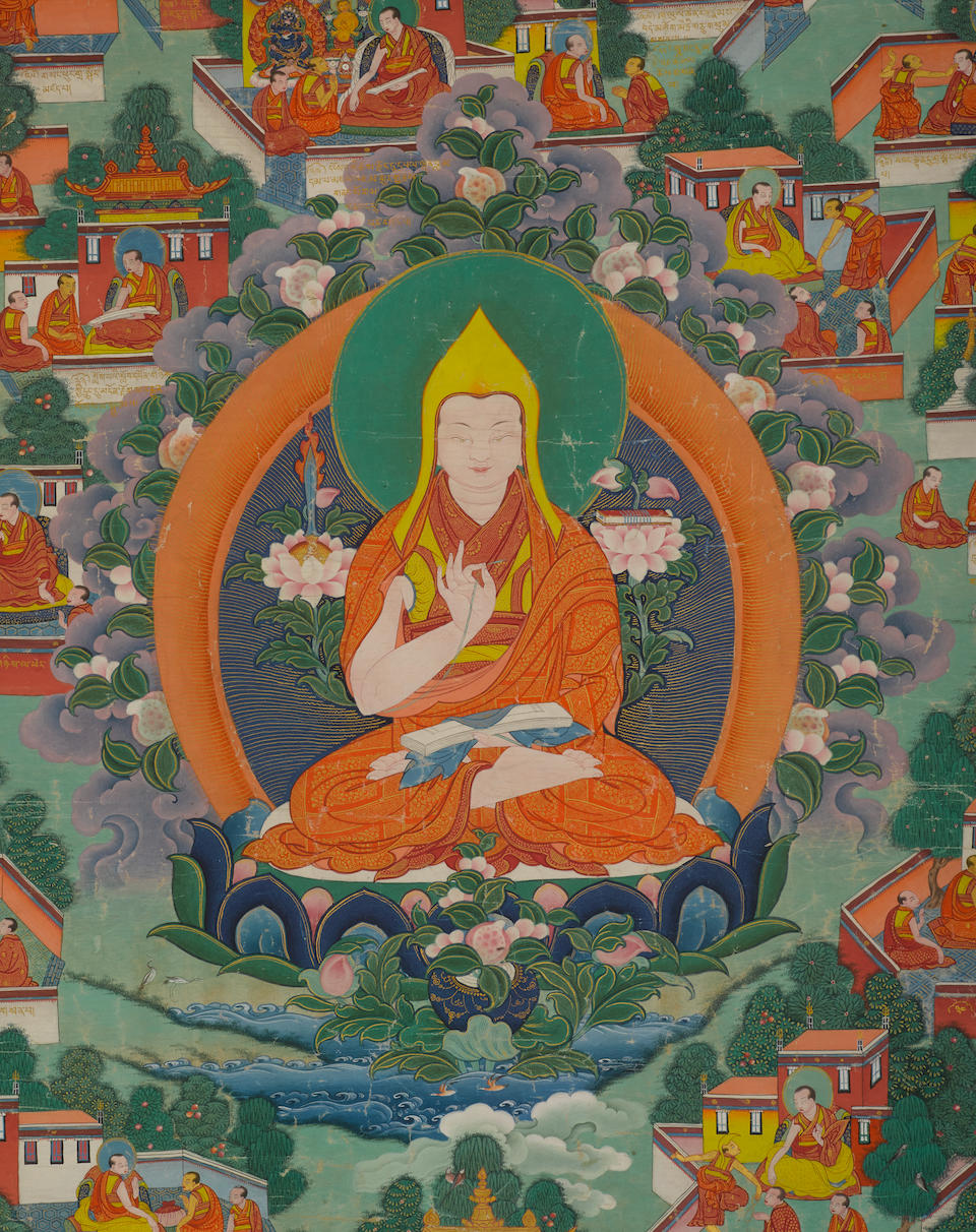 Bonhams : A thangka of Tsongkhapa Central Tibet, 19th century