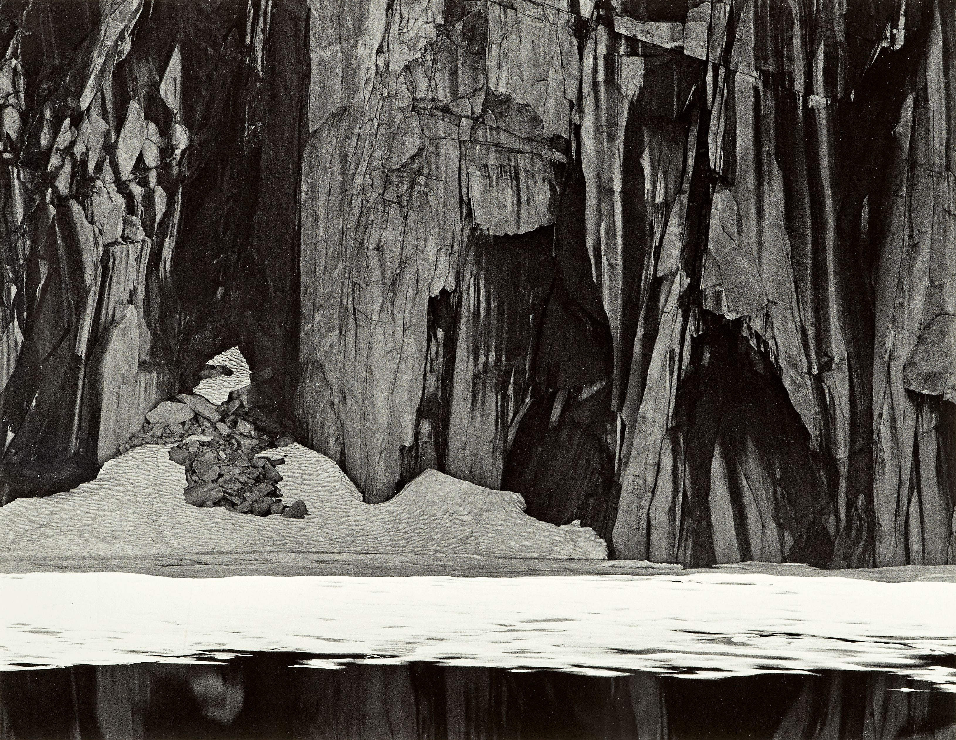 Frozen Lake and Cliffs, Kaweah Gap, Sierra Nevada, California
