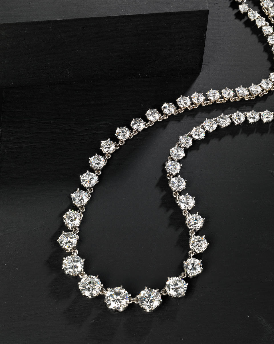 Bonhams : A diamond rivière necklace