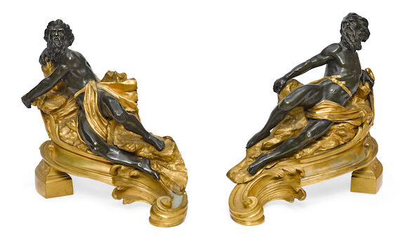 Bonhams : A pair of French gilt and patinated bronze chenets second ...
