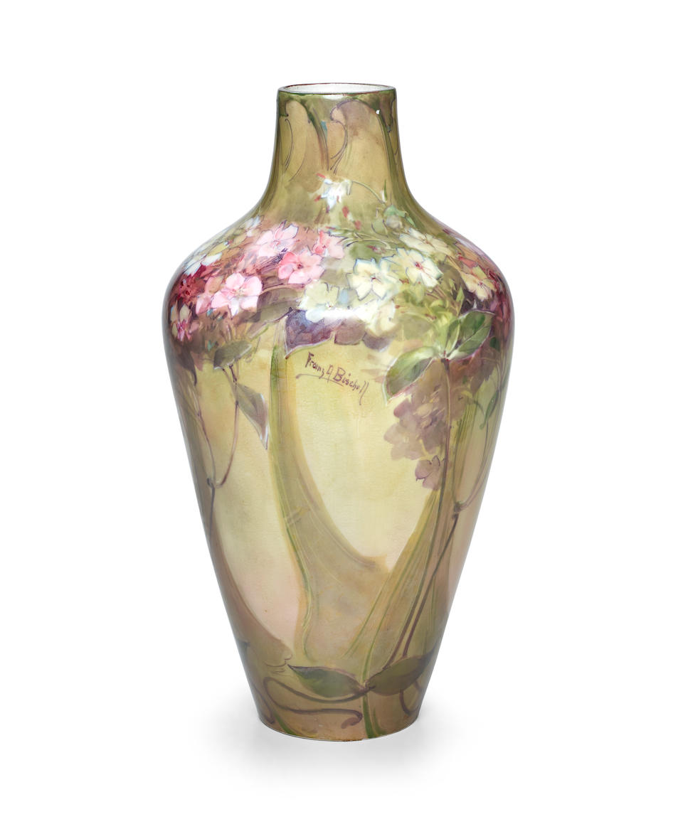 Bonhams : Franz Arthur Bischoff (1864-1929) Baluster vase with pink and ...