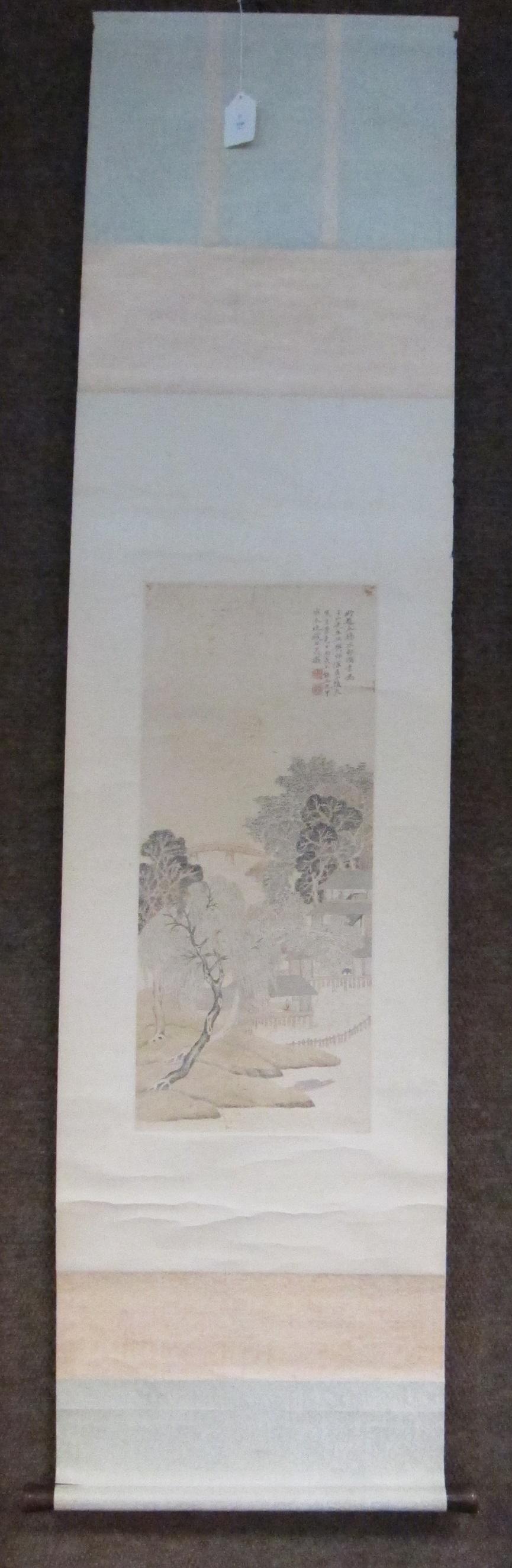 Bonhams Qian Du 1764 1844 Landscape After Zhao Lingrang 1814