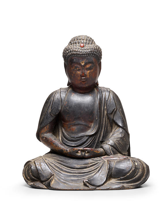 Bonhams A Wood Figure Of Amida Buddha Edo Period 1615 1868 18th