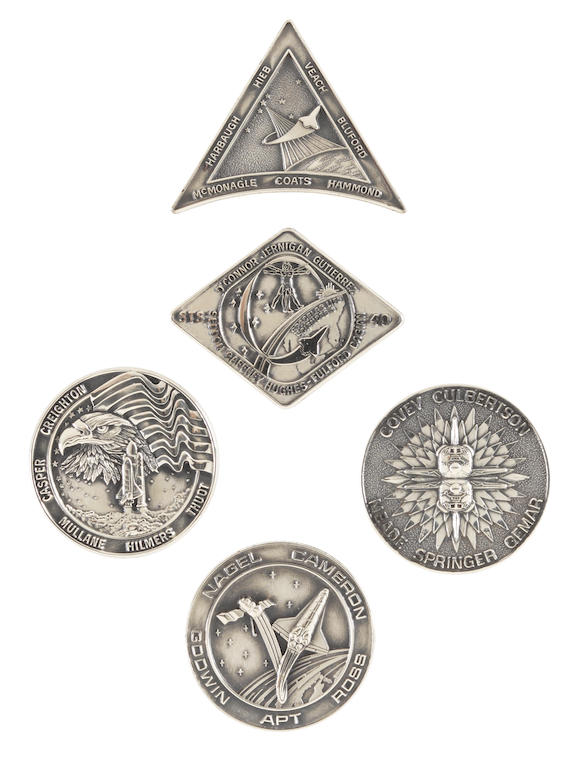 Bonhams : SHUTTLE MISSION MEDALLIONS FOR ATLANTIS AND COLUMBIA SILVER ...