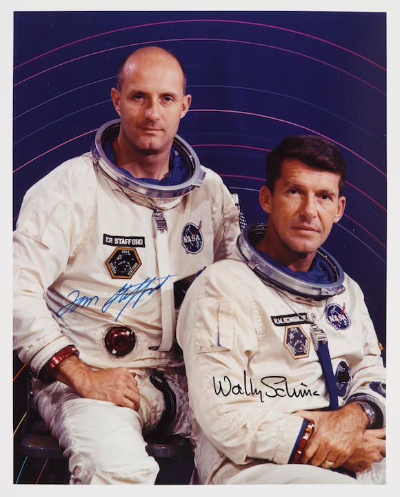 Bonhams : GEMINI 6 CREW PORTRAIT SIGNED