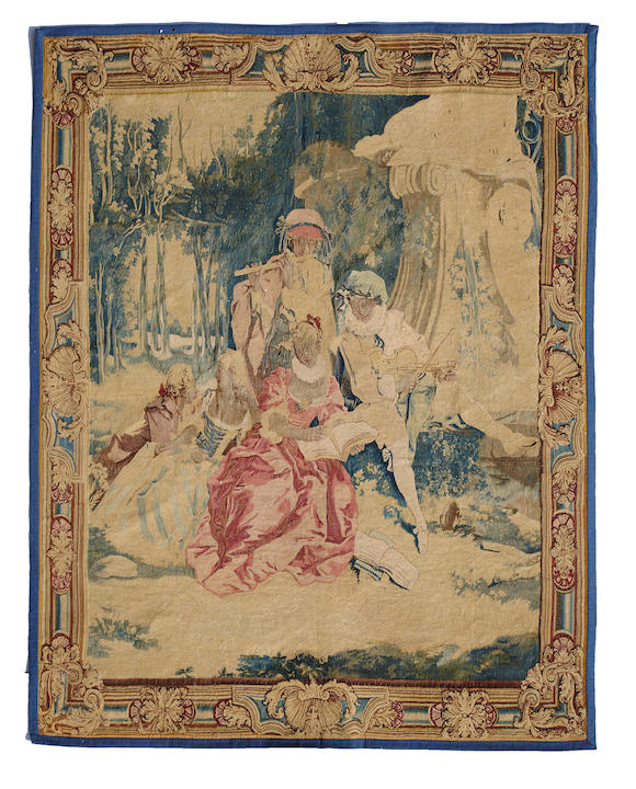 Bonhams : A Beauvais tapestry after François Boucher mid 18th century