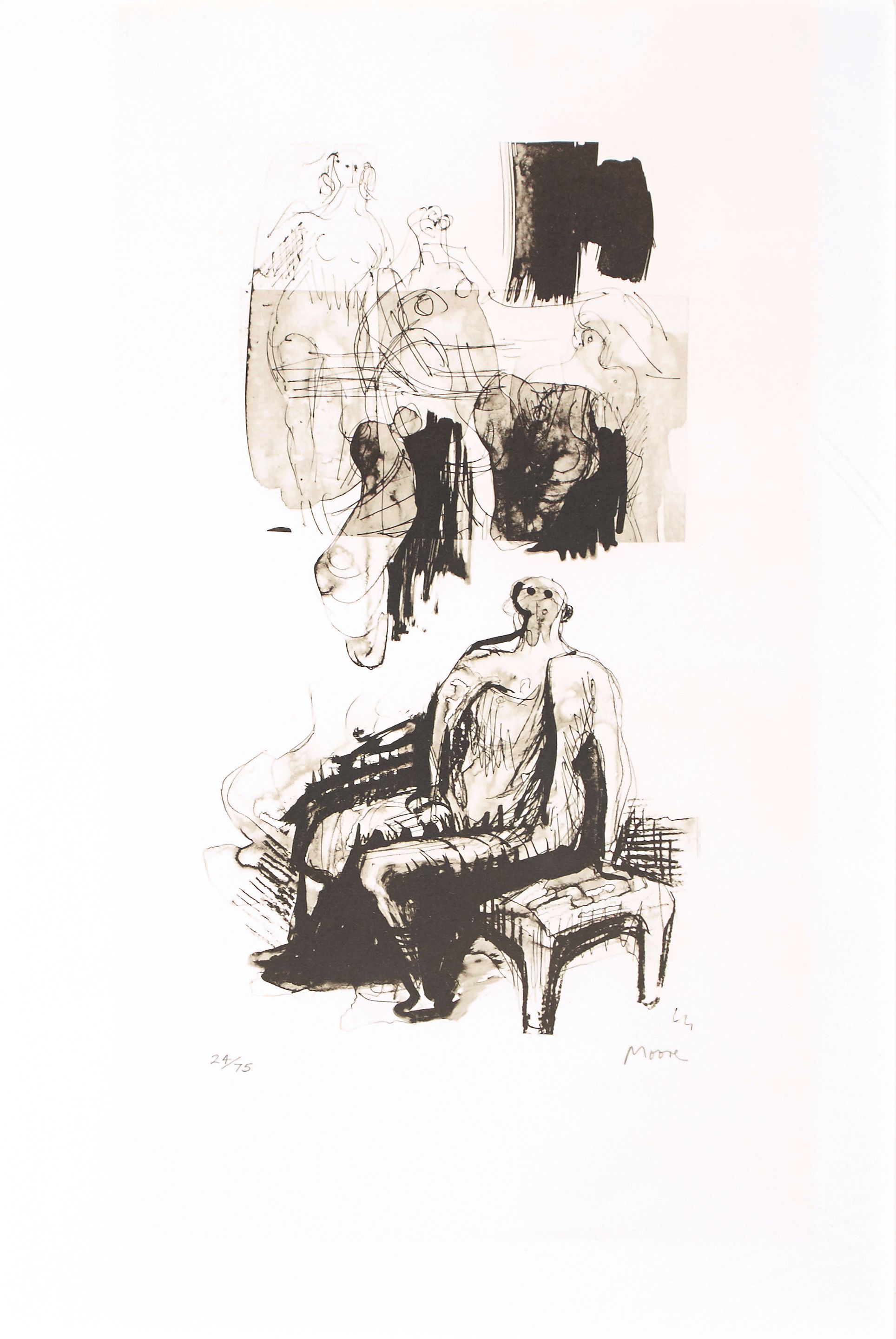 Woman Seated on Fireside Stool