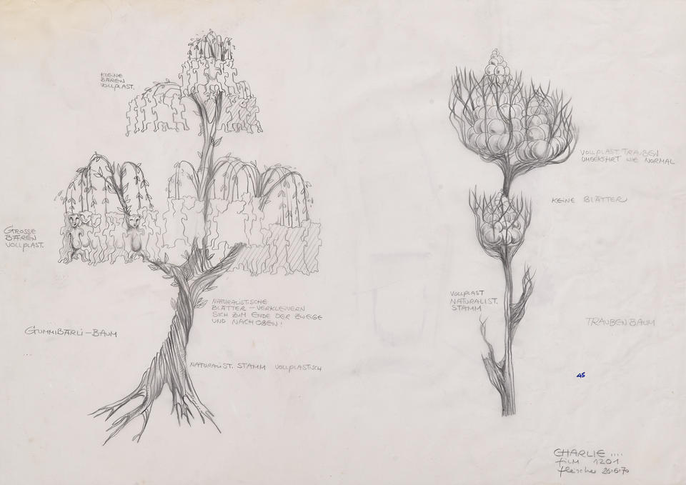 Bonhams A Harper Goff Design Of The Chocolate Room For Willy Wonka And The Chocolate Factory With Candy Tree Designs