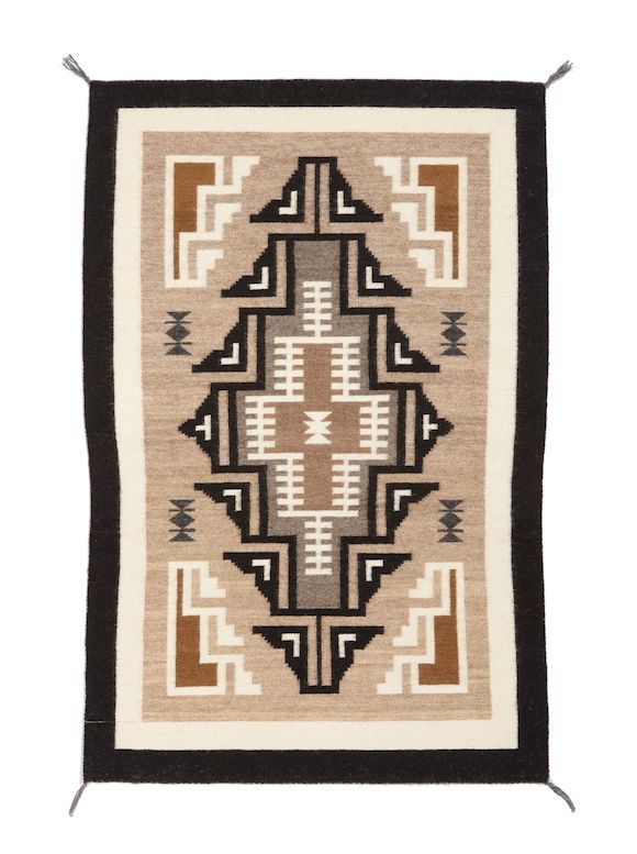 Bonhams A Navajo Two Grey Hills tapestry weaving