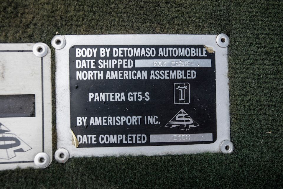 <B>1987 DeTomaso Pantera GT5-S</B><br />VIN. 1A9PN8746JD111030