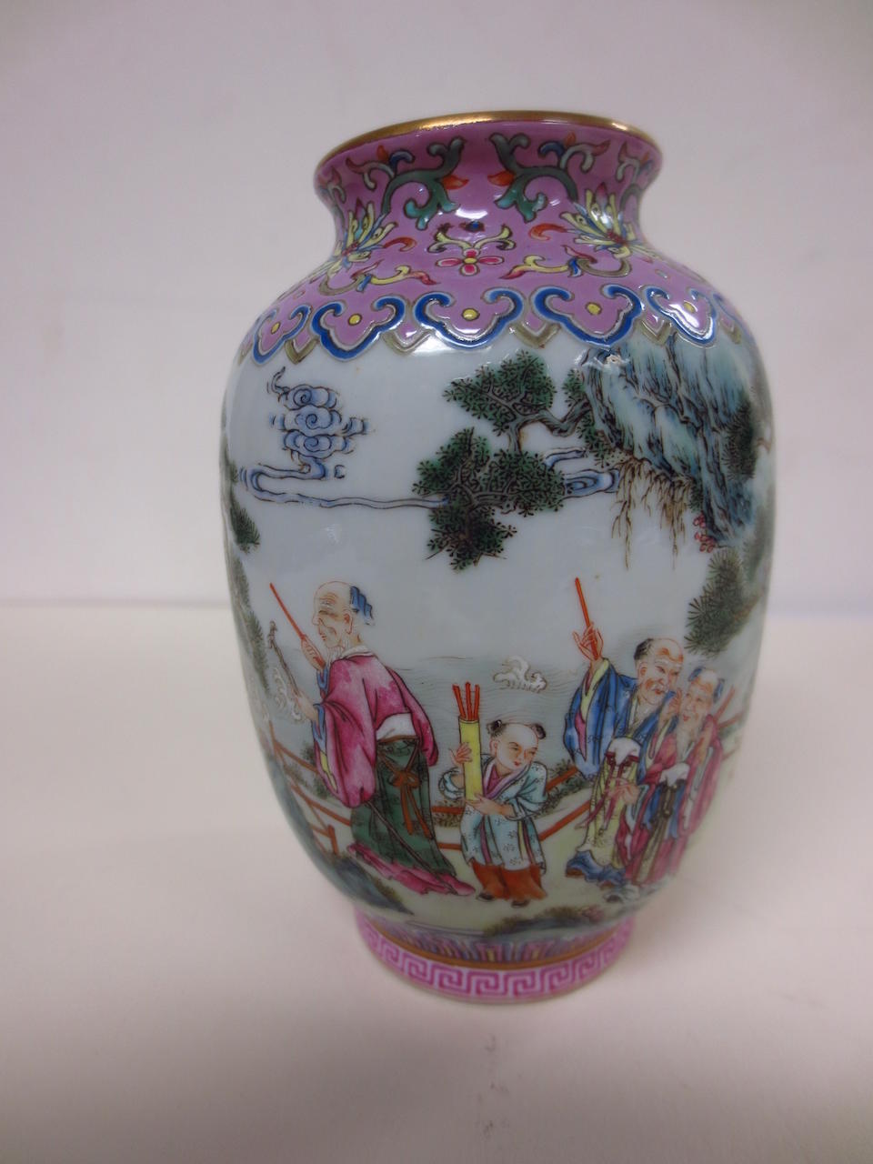 Bonhams : A Miniature Famille Rose Enameled Porcelain, Vase Haoran Tang 