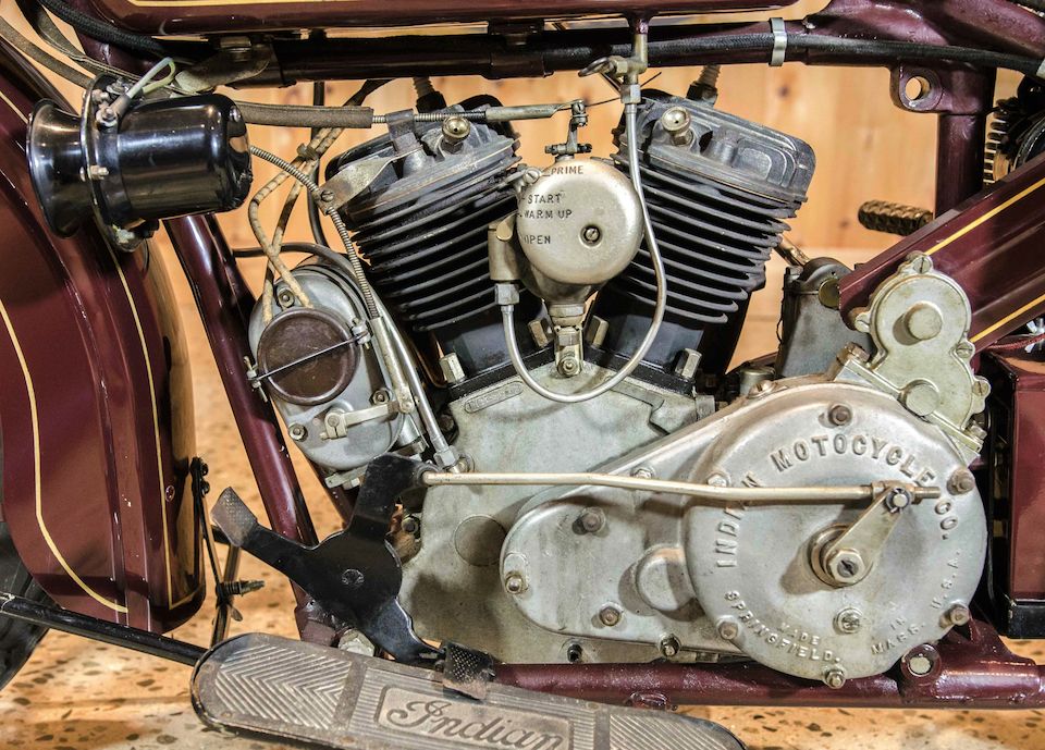 Bonhams 1929 Indian 45ci 101 Scout Engine no. DGP 8933