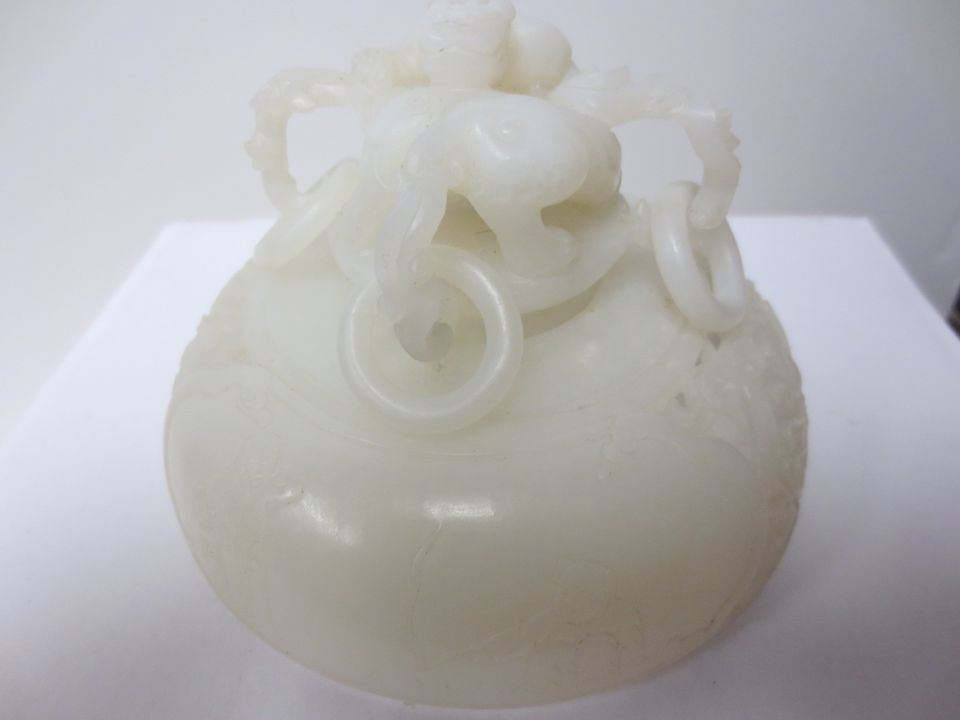 Bonhams : A carved jade covered incense burner 20th century