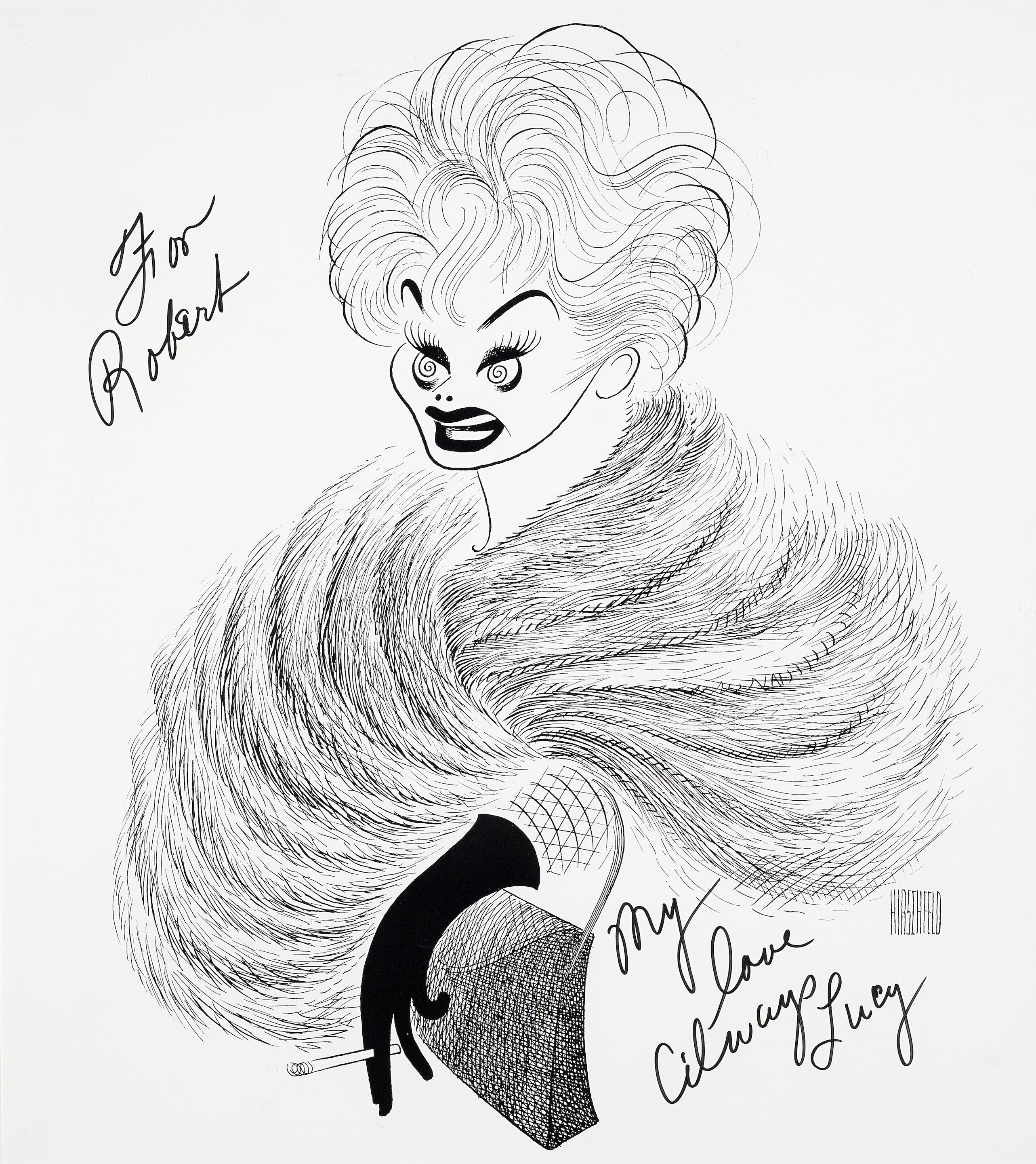 A Lucille Ball lithograph by Al Hirschfeld inscribed to Robert Osborne -  Bonhams