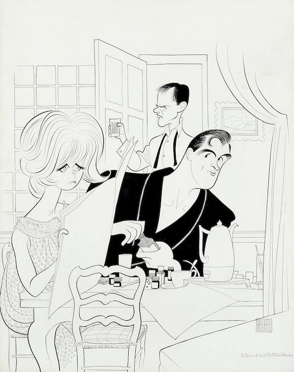 Bonhams : An original Al Hirschfeld drawing of Tony Randall, Doris Day ...