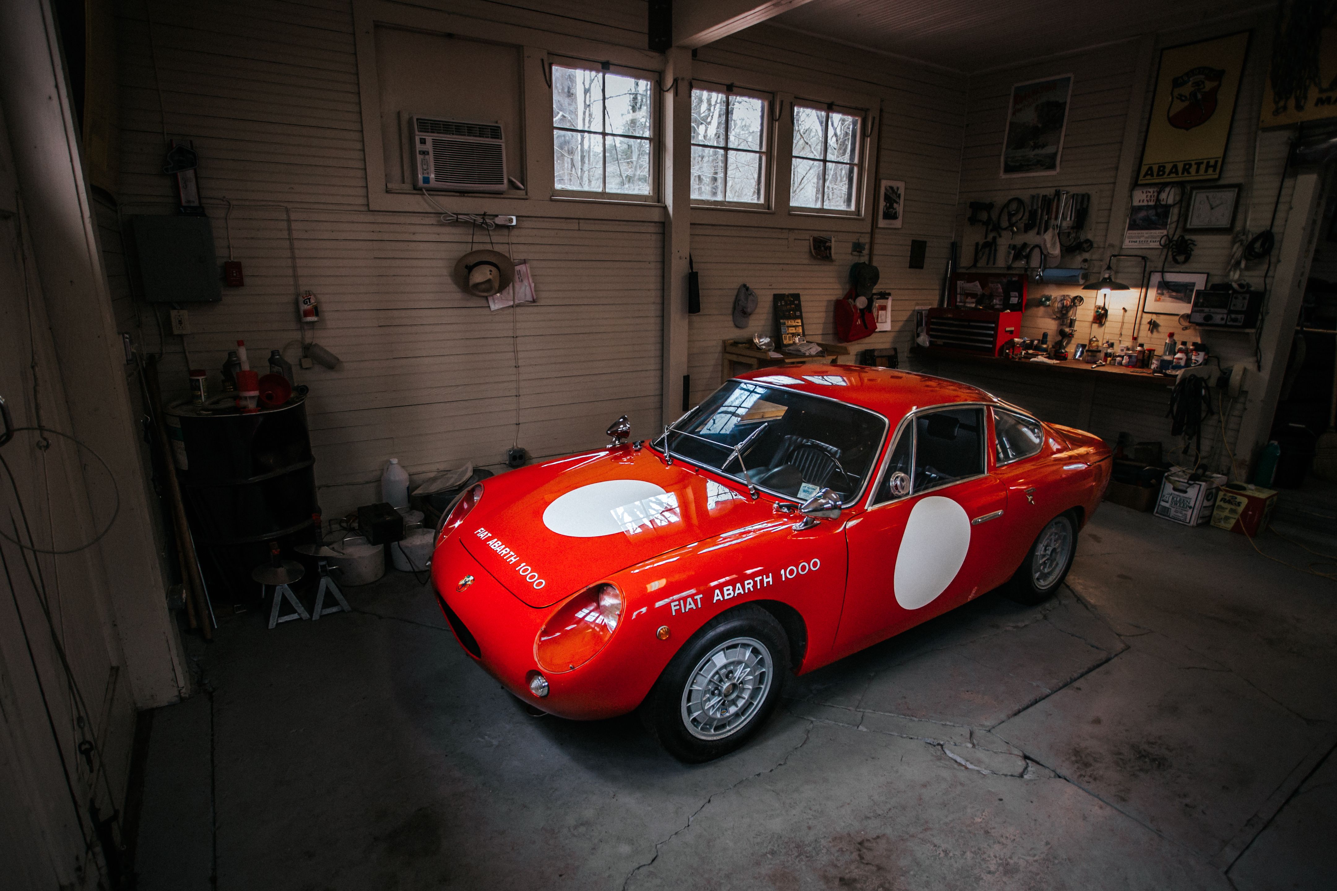 Miniature NEO 1/43 Fiat Abarth 1000 GT Monomille 1963 – Rouge, Résine, Occasion Comme Neuve