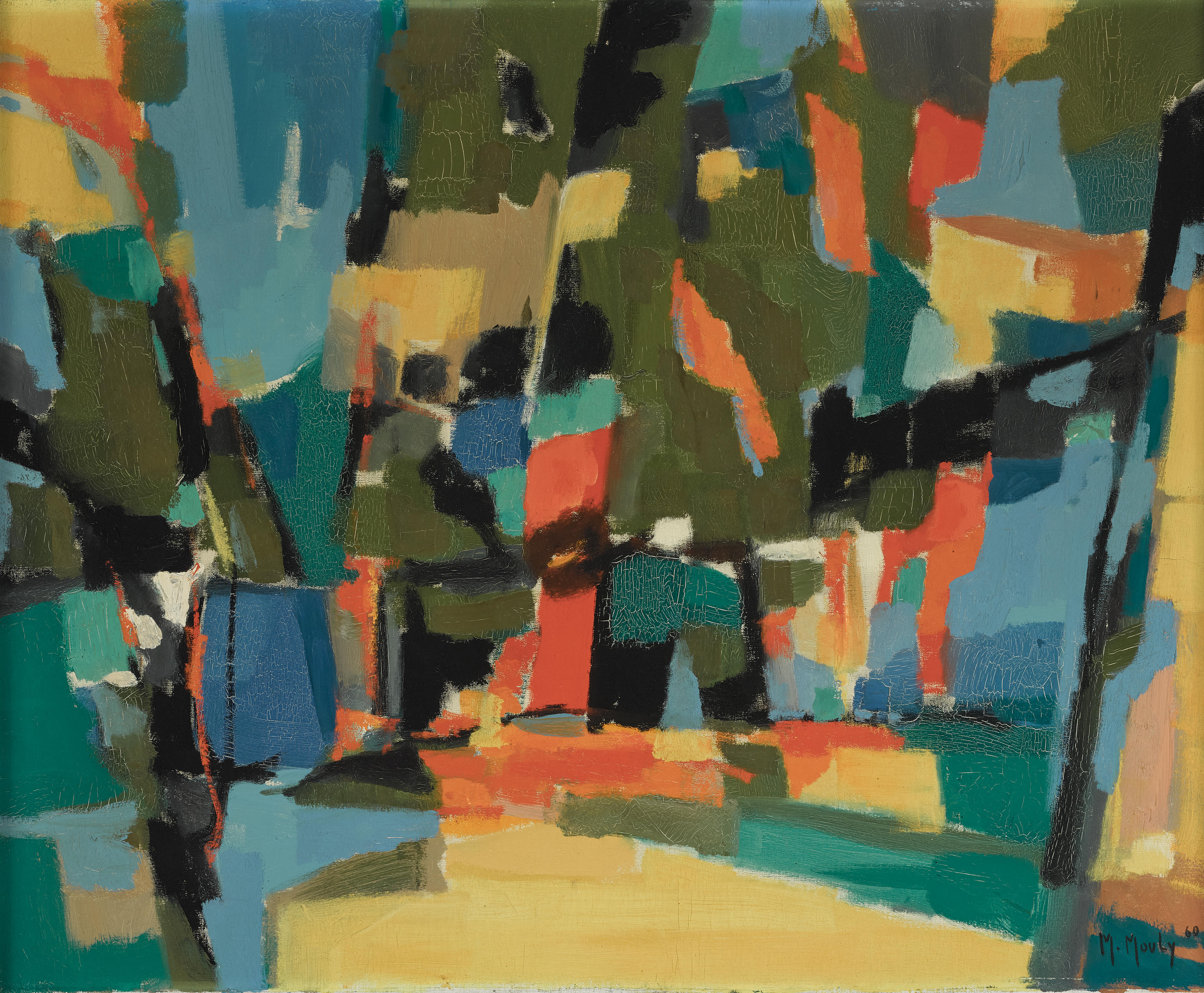 marcel mouly signed lithograph la fenetre orange