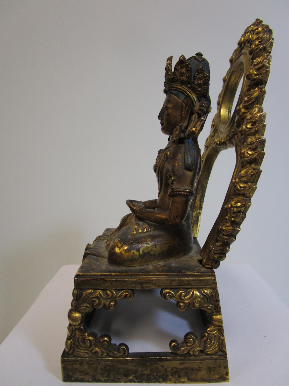 Bonhams : A gilt bronze seated figure of Amitayus Qianlong period ...