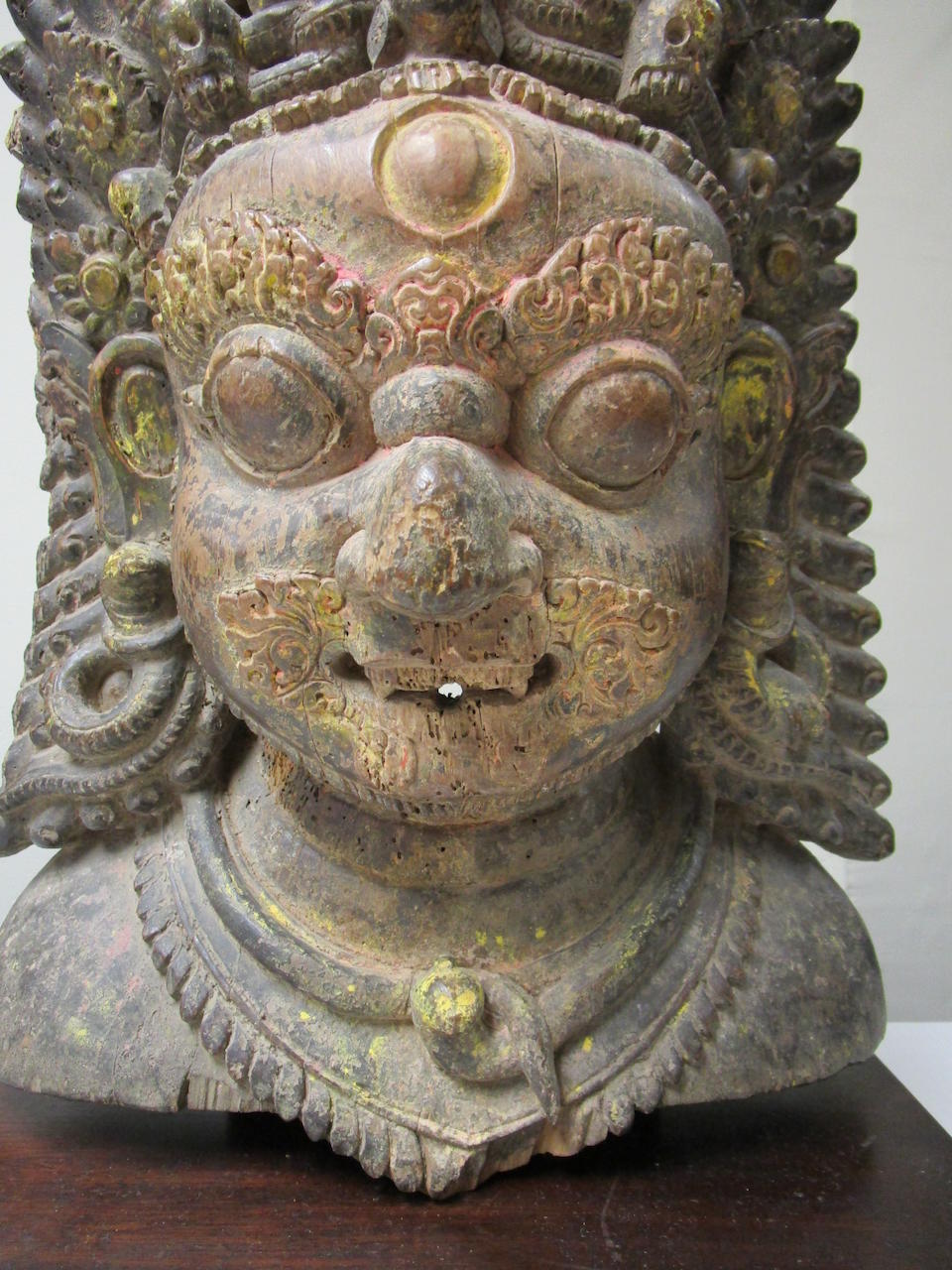 Bonhams : A wood Bhairava mask Nepal, 16th/17th century