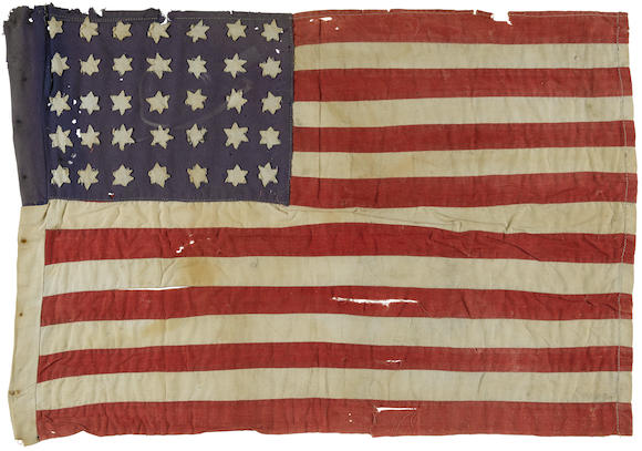 Bonhams : Civil War an Original 35-star flag. A small hand-sewn linen ...