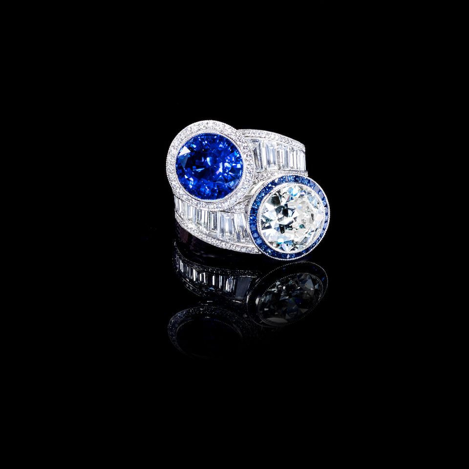 Bonhams A Sapphire And Diamond Toi Et Moi Ring