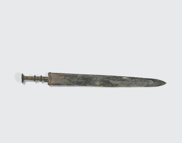 Bonhams : A cast bronze single hand short sword, jian Eastern Zhou dynasty