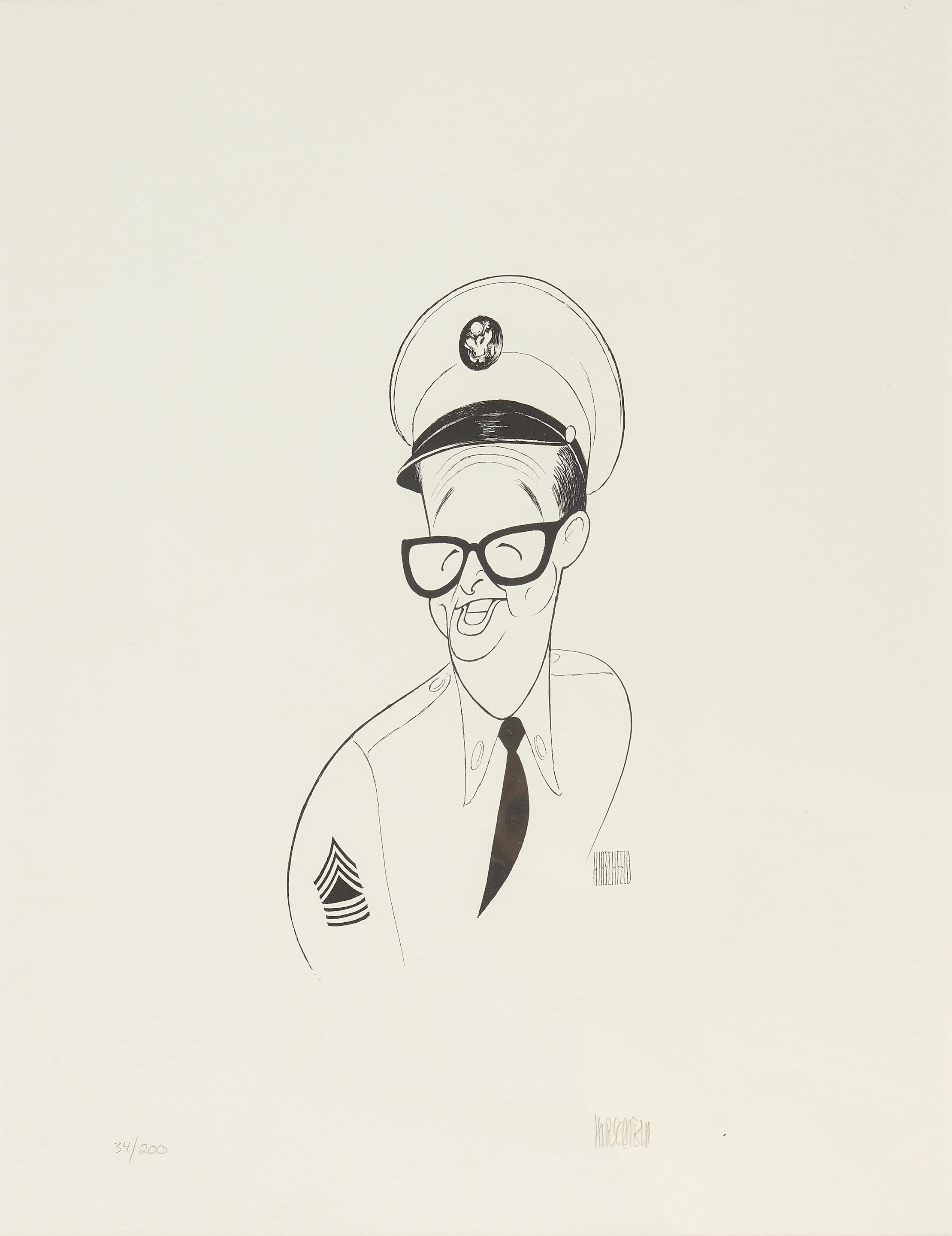 Bonhams : HIRSCHFELD, AL. 1903-2003. Sgt. Bilko. Caricature of actor ...